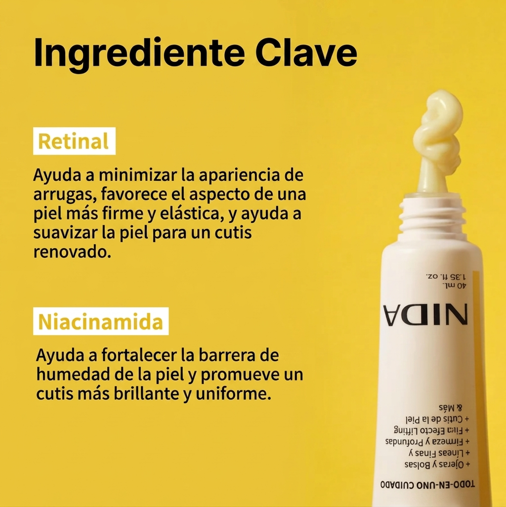 TERYVO® NIDA CREMA KOREANA PARA OJOS, REVIVE ROSTRO Y CUELLO