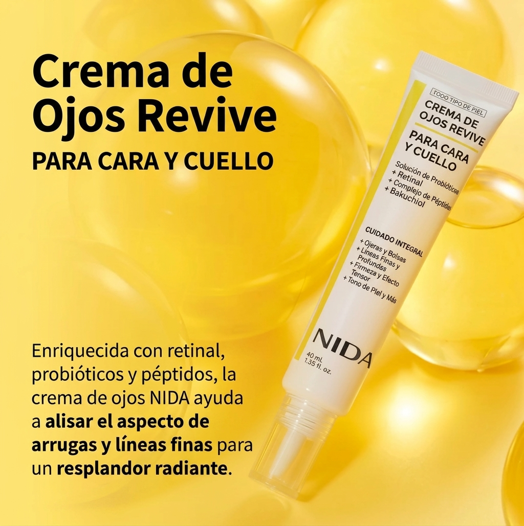TERYVO® NIDA CREMA KOREANA PARA OJOS, REVIVE ROSTRO Y CUELLO