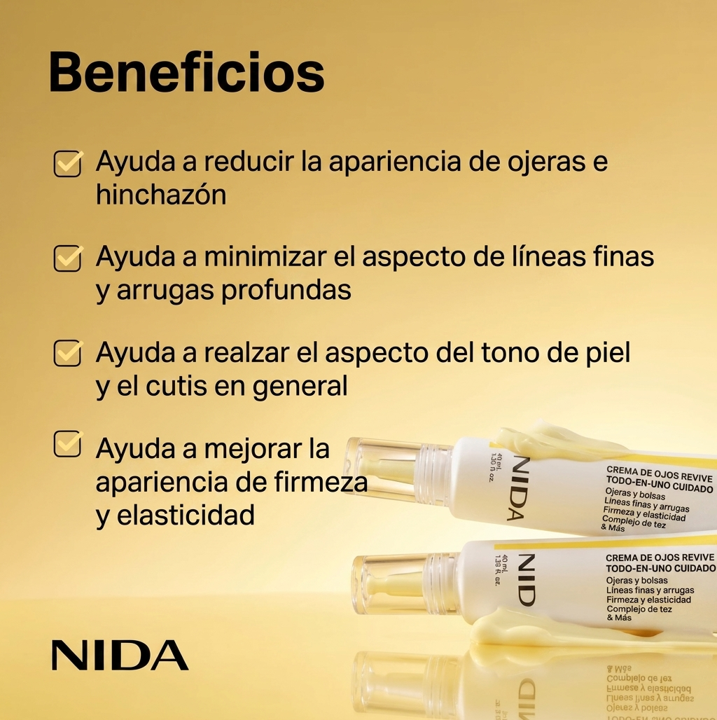 TERYVO® NIDA CREMA KOREANA PARA OJOS, REVIVE ROSTRO Y CUELLO