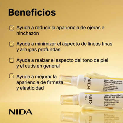 TERYVO® NIDA CREMA KOREANA PARA OJOS, REVIVE ROSTRO Y CUELLO